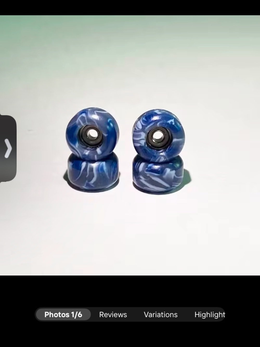 Blue Marble Skateboard Wheels - Set of 4 fingerboards size